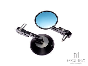 Trento Black CNC Aluminum Bar End Mirrors - 7/8" (22mm) Universal Fit - E-Marked