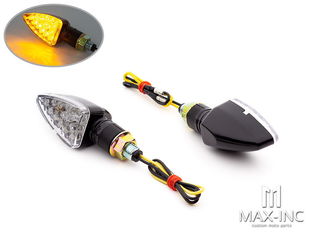 Black Mini Spear Head LED Turn Signals / Indicators - Emarked