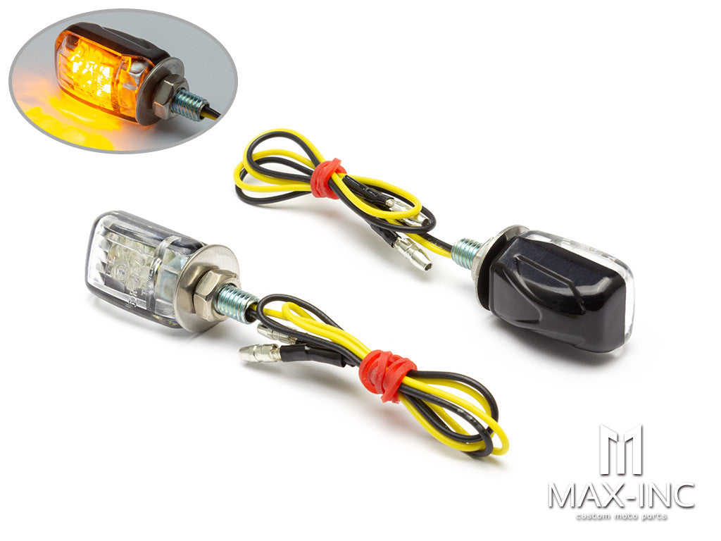 Black Tiny LED Turn Signals / Indicators - Small & Bright