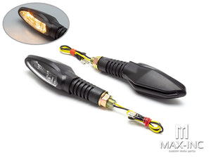 Black Mini Tri Projector LED Turn Signals / Indicators - Emarked