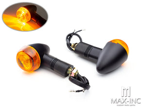 Black Universal Classic Bullet Turn Signals / Indicators - Emarked