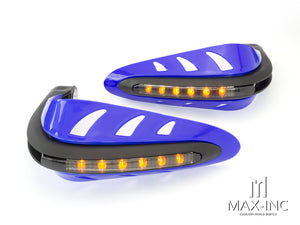 BLUE Universal Hand Guards with Integrated Amber LED Turn Signals