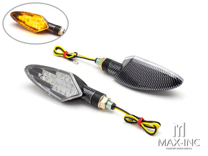 Carbon Pattern Full Size Spear Head LED Turn Signals / Indicators - Emarked