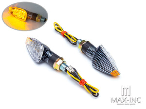 Carbon Pattern Micro LED Turn Signals / Indicators - Small & Bright