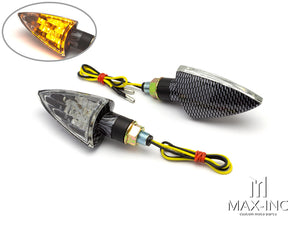 Carbon Universal LED Spear Head Turn Signals / Indicators - Emarked