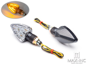 Carbon Pattern Mini Arrow Head LED Turn Signals / Indicators - Emarked