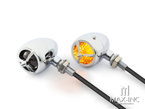 Chrome Alloy Classic LED Turn Signals / Indicators With Bezel