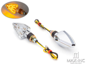 Chrome Mini Arrow Head LED Turn Signals / Indicators - Emarked