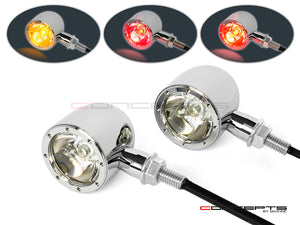 Premium Chrome CNC Machined Aluminum Integrated LED Tail Light with Turn Signals