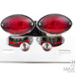 Universal Double Cat Eye Chrome LED Stop / Tail Light - Red Lens