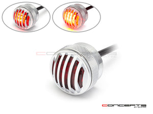 Premium Chrome Mini Flush Mount CNC Billet Alum Prison Grill LED Stop / Tail Light