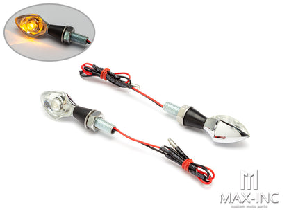 Chrome Alloy Micro Cyclops LED Turn Signals / Indicators - Small & Bright