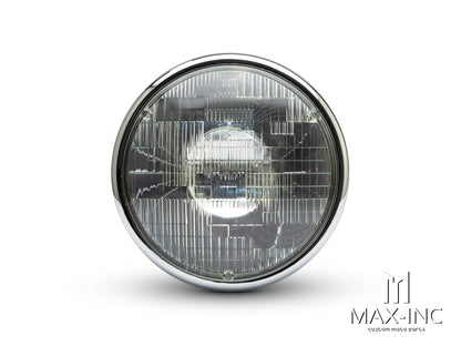7.7" Chrome Shorty Metal Headlight - 12v / 55w Sealed Beam