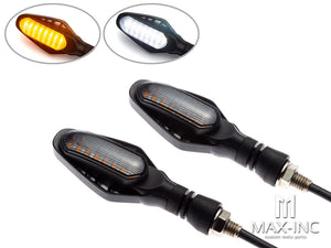 Black Cobra Integrated LED Sequential Turn Signals + Daytime Running Lights