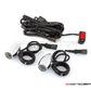 Chrome Aluminum Bullet Spot / Fog Lights + Complete Wiring Kit + Fork Clamps - 32/33mm