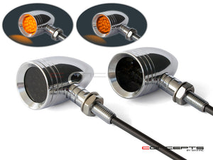 Premium Chrome Alloy LED Turn Signals with Smoked Lens & Running Lights