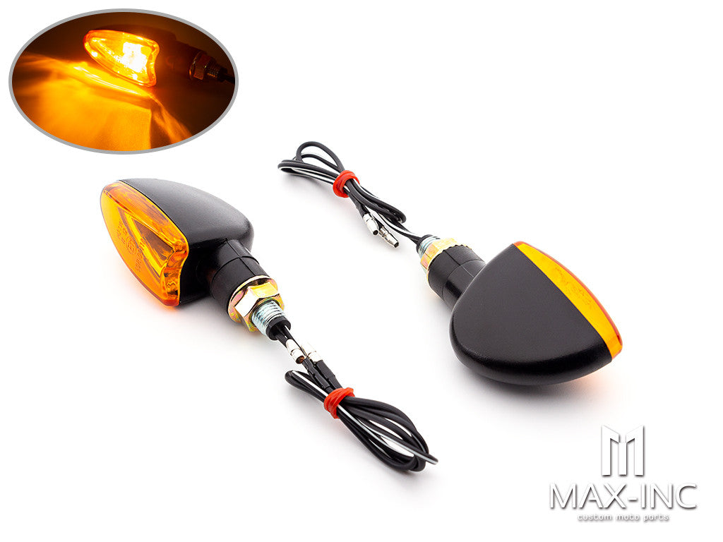 Black Mini Czar LED Turn Signals / Indicators - Bulb Type - Emarked