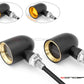 MAX "DERBY" Black + Brass CNC Machined Alum Classic Mini LED Indicators / Turn Signals