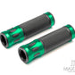 Oval Cut Green Anodized CNC Machined Aluminum / Rubber Hand Grips - 7/8" (22mm)