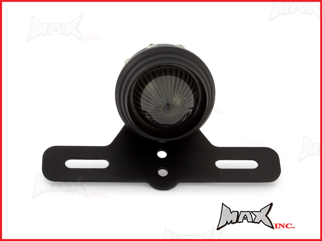 Matte Black Studded Retro Style LED Stop / Tail Light - Smoked Lens