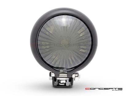 Matte Black Mini Bates LED Stop / Tail Light - Smoked Lens