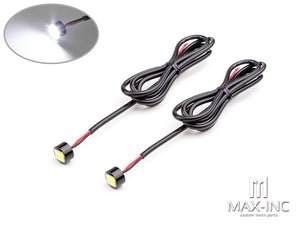 WHITE Micro 12v Flush Mount LED Mini Daytime Running Lights