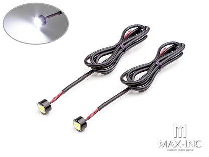 WHITE Micro 12v Flush Mount LED Mini Daytime Running Lights