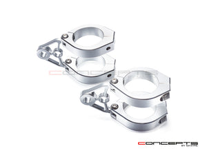MAX Corto Polished CNC Machined Headlight Brackets - Fits Fork Sizes 32 - 59mm