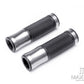 Retro Silver Anodized CNC Machined Aluminum / Rubber Hand Grips - 7/8" (22mm)