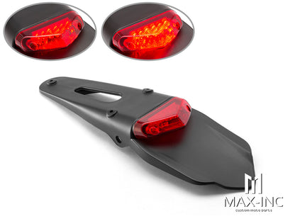 Universal Supermoto Rear Fender LED Stop / Tail Light - Red Lens