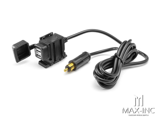 Hella Style DIN Male Plug To Twin USB Power Supply With 1.75m Harness
