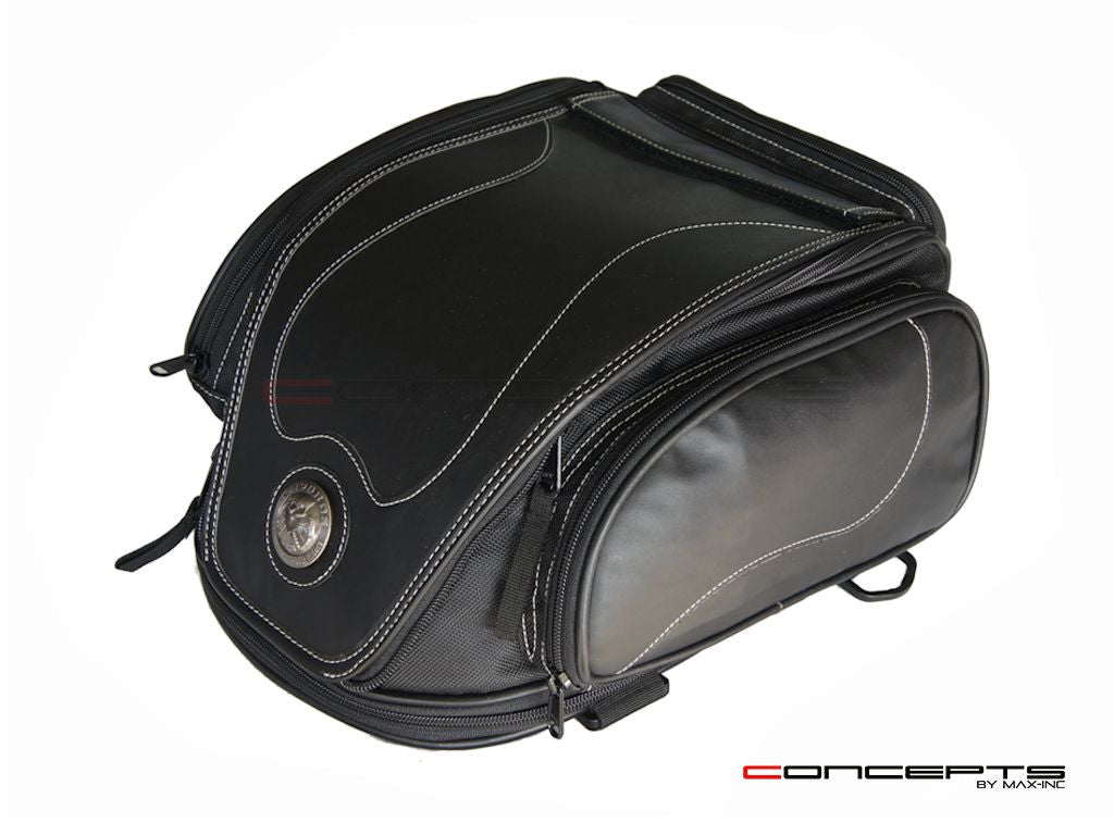12L Microfiber Leather Harley & Cruiser Motorcycle Expandable Tail Bag