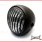 6.75 INCH Matte Black Prison Bar Grill Metal Headlight - H4 / 55w Halogen Bulb