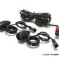 Matte Black Aluminium Bullet Spot / Fog Lights + Complete Wiring Kit + Fork Clamps - 52/53mm