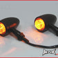 Black Aluminium Torpedo LED Turn Signals / Indicators - Orange Lense