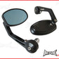 Pair Of Black CNC Machined Bar End Mirrors - High Quality