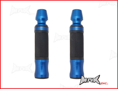 BLUE CNC Machined Aluminium / Rubber Grips With Bar Ends - 7/8