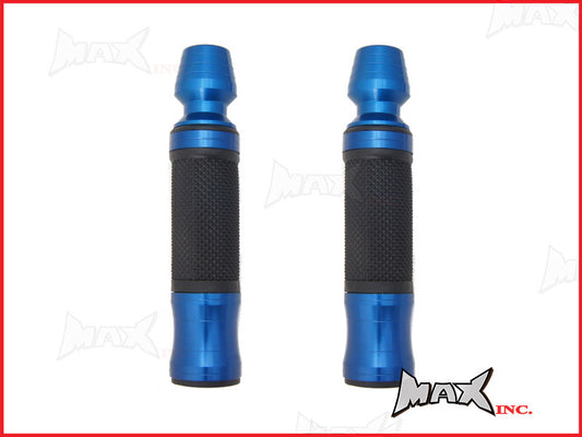 BLUE CNC Machined Aluminium / Rubber Grips With Bar Ends - 7/8