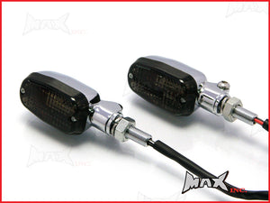 Custom Chrome Aluminium Turn Signals / Running Lights - Smoked Lense