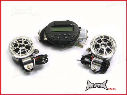 Motorcycle Universal Handlebar Mount MP3 / FM Radio & Speaker Set