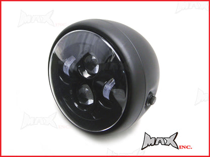 7.7" High Brightness LED Projector Headlight for Cafe Racer, Chopper, Streetfighter - Metal Housing Universal Fit