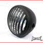 7.7 INCH Matte Black Prison Bar Grill Metal Headlight - H4 / 55w Halogen Sealed Beam