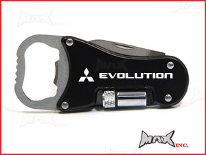 MITSUBISHI EVOLUTION - Lasered Logo Keyring / Pocket Knife / LED Torch / Bottle Opener