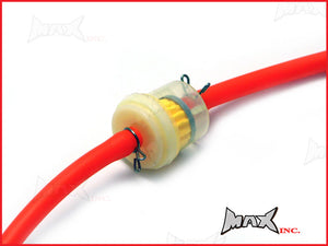 Orange 4mm Silicone Fuel Line Hose & Magnetic Filter - Length 15" (40cm)
