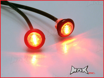 RED 12v Round Flush Mount LED Mini Marker Lights
