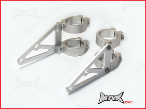 MAX High Quality CNC Machined Silver Headlight Brackets - 32/33mm Diameter