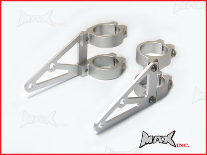 MAX High Quality CNC Machined Silver Headlight Brackets - 50/51mm Diameter