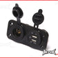 Universal 12v Fairing Mount Socket / Twin USB Power Supply