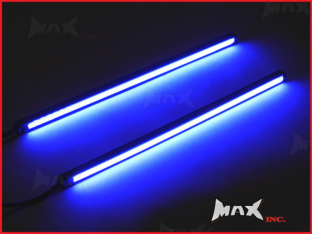 8 Inch Universal Slim COB LED Blue Daytime Running LIghts - Black Aluminium Housing