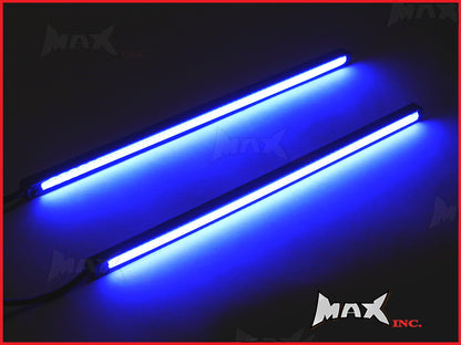 8 Inch Universal Slim COB LED Blue Daytime Running LIghts - Black Aluminium Housing